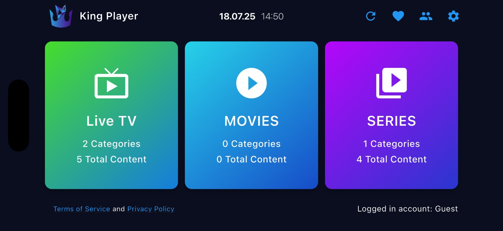 King Stream Player Interface